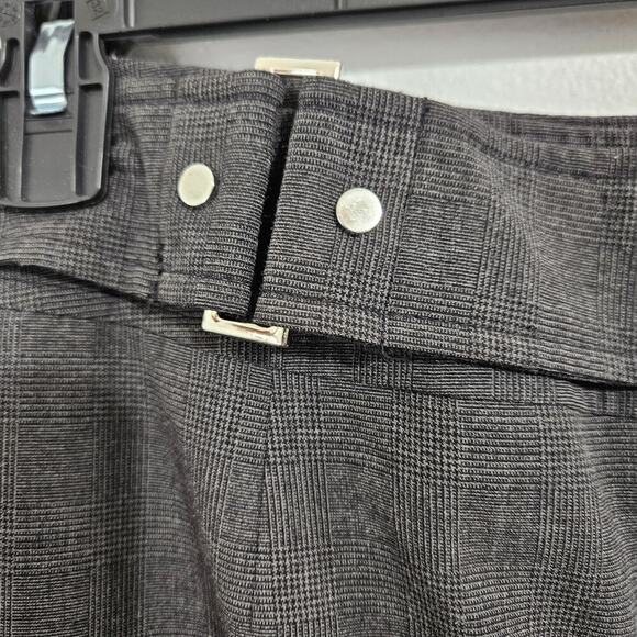 Grey Checkered Belted Midi Skirt Size 8 Medium Below the Knee Office Siren - Picture 5 of 10